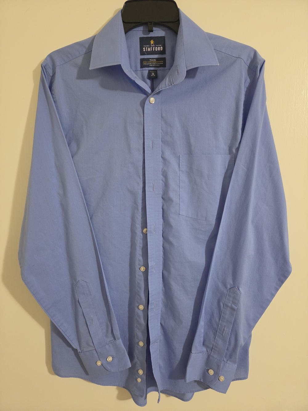 Stafford Men's Light Blue Dress Shirt - Classic Button-Down